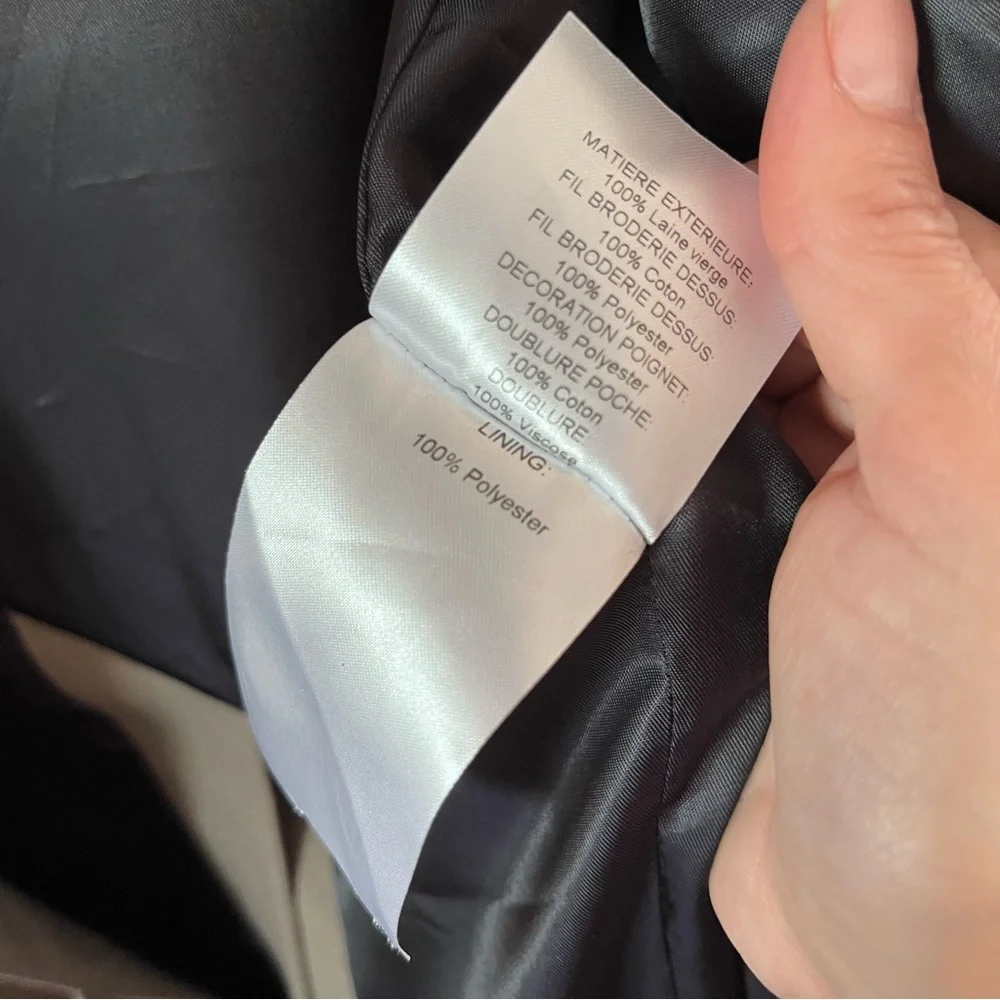 Chloe Wool Twill Jacket Side Tie Blazer Grey France Embroidered Belted Belt Rare - Picture 14 of 15